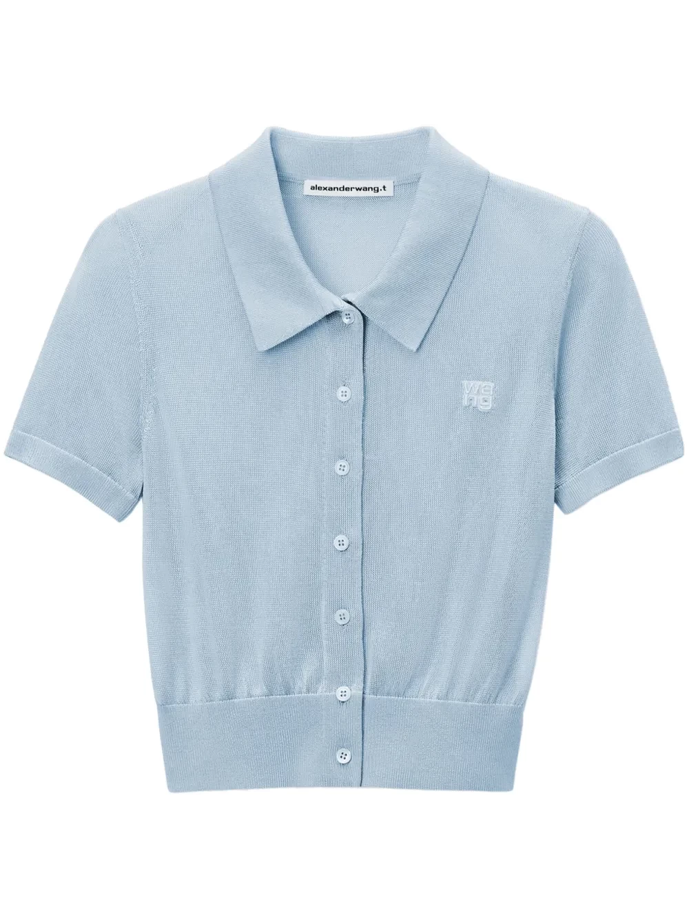 logo-embroidered polo cardigan