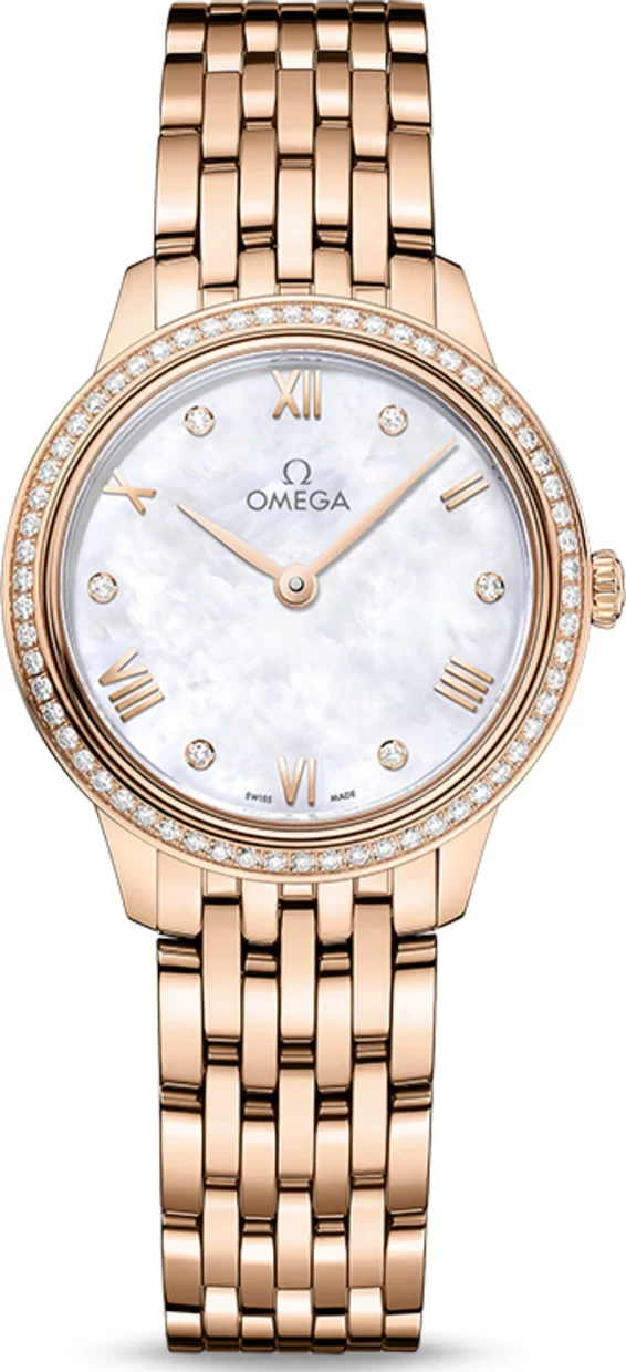 Omega De ville Prestige 18K Sedna™ Gold & Diamonds Lady's Watch, 434.55.28.60.55.001